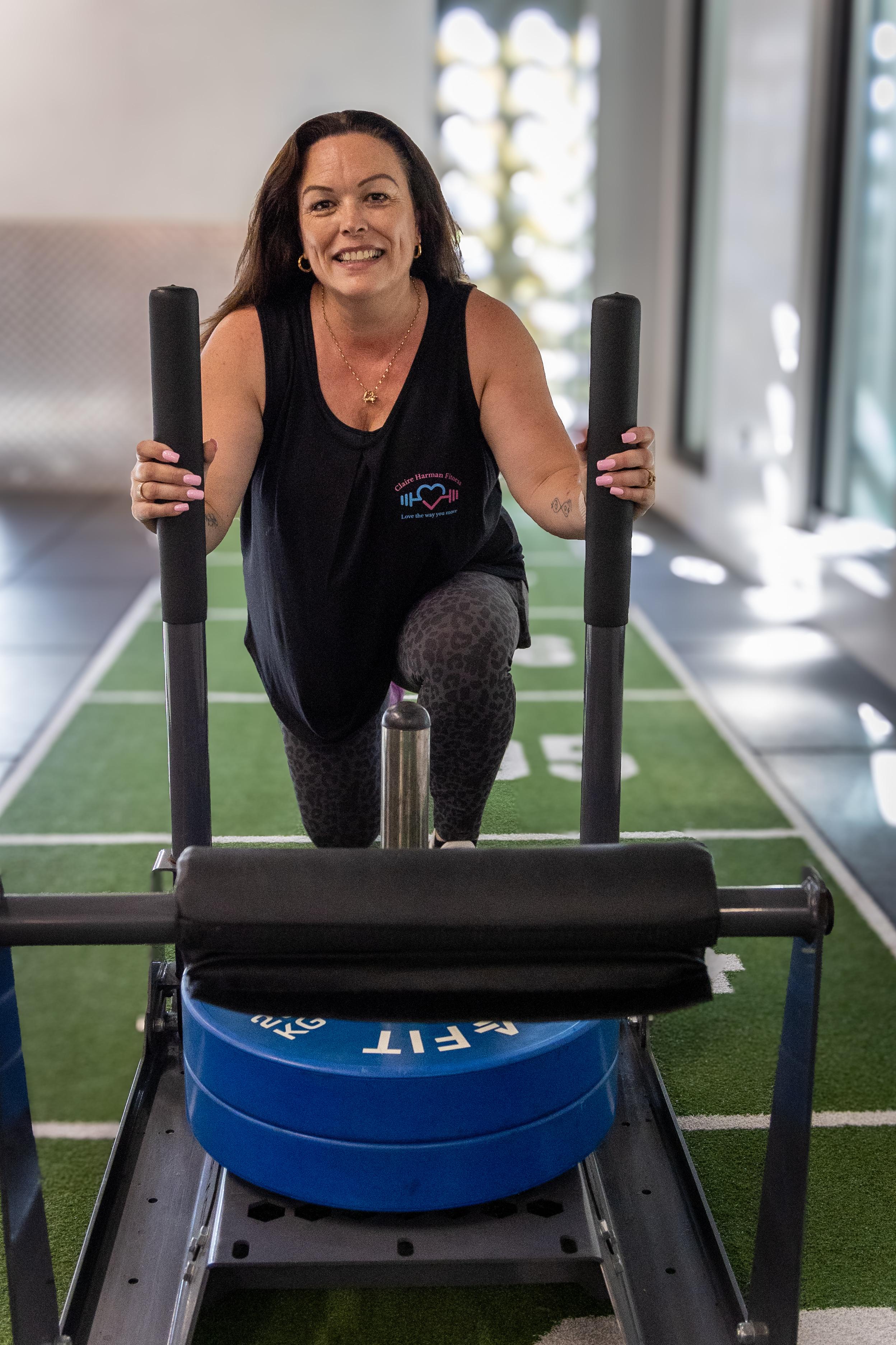 Claire Harman training in the gym